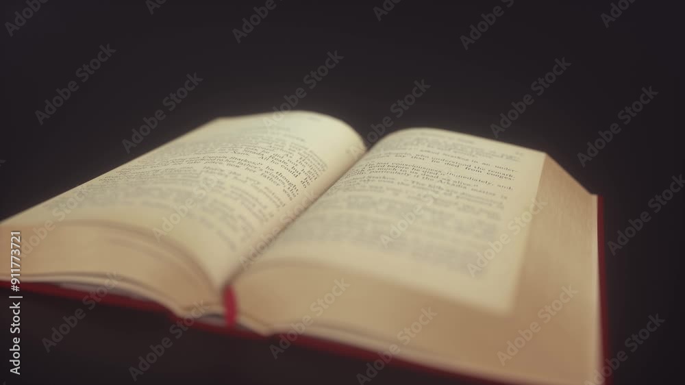 Old ancient open book on a dark background. The focus is on the pages of an open book Old ancient open book on a dark background. The focus is on the pages of an open book