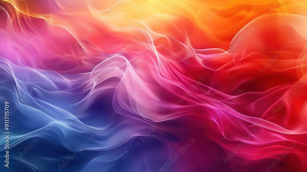 Fototapeta premium Wallpaper with flowing, abstract waves in vibrant colors