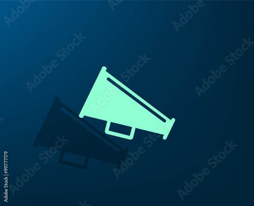 Vector dark color icon with shadow on blue background