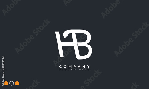  HB Alphabet letters Initials Monogram logo BH, H and B