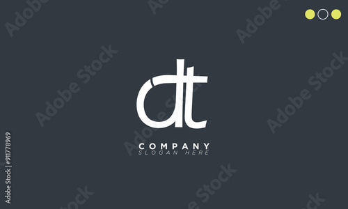  DT Alphabet letters Initials Monogram logo TD, D and T