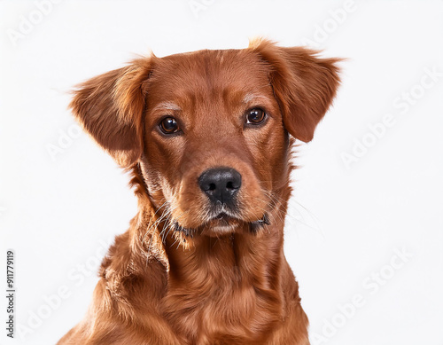 Cute Brown Dog on White Isolated