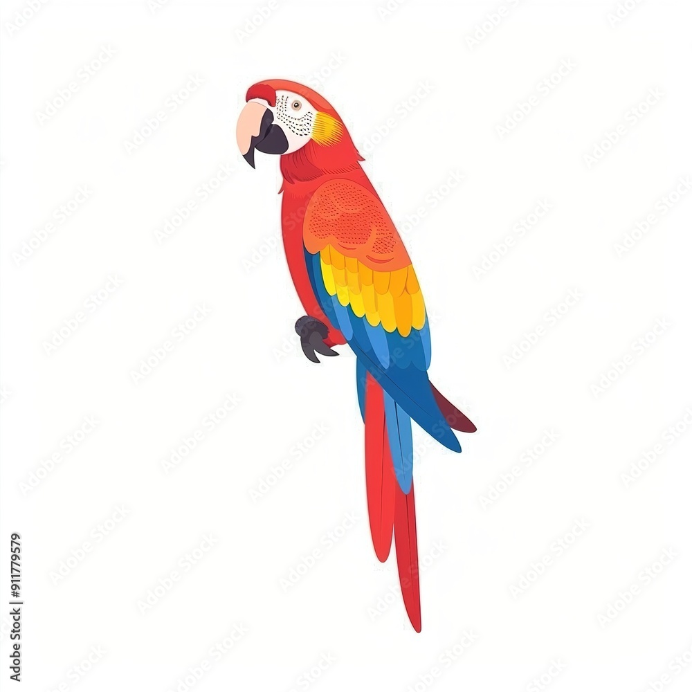 Obraz premium Macaw Scandinavian Minimalism animal fashion cartoon isolated whitebackground 16:9