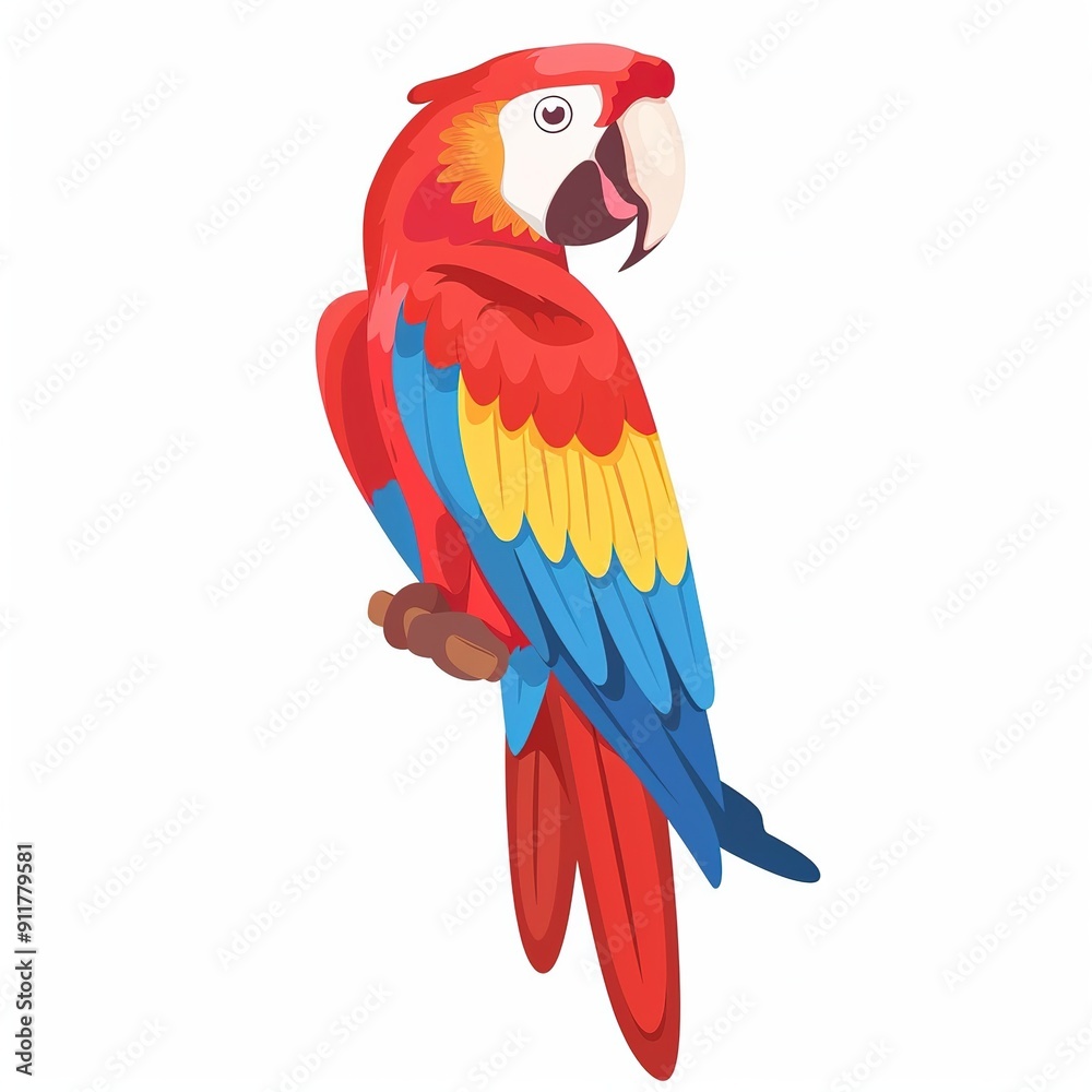 Fototapeta premium Macaw Scandinavian Minimalism animal fashion cartoon isolated whitebackground 16:9