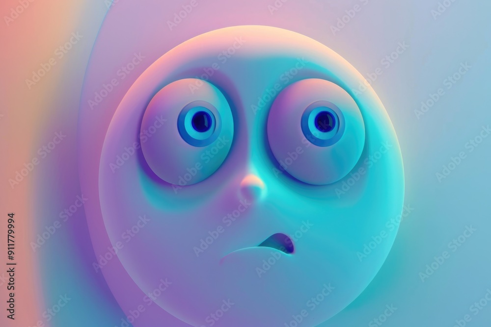Cartoon character with exaggerated eyes Cartoon character with exaggerated eyes