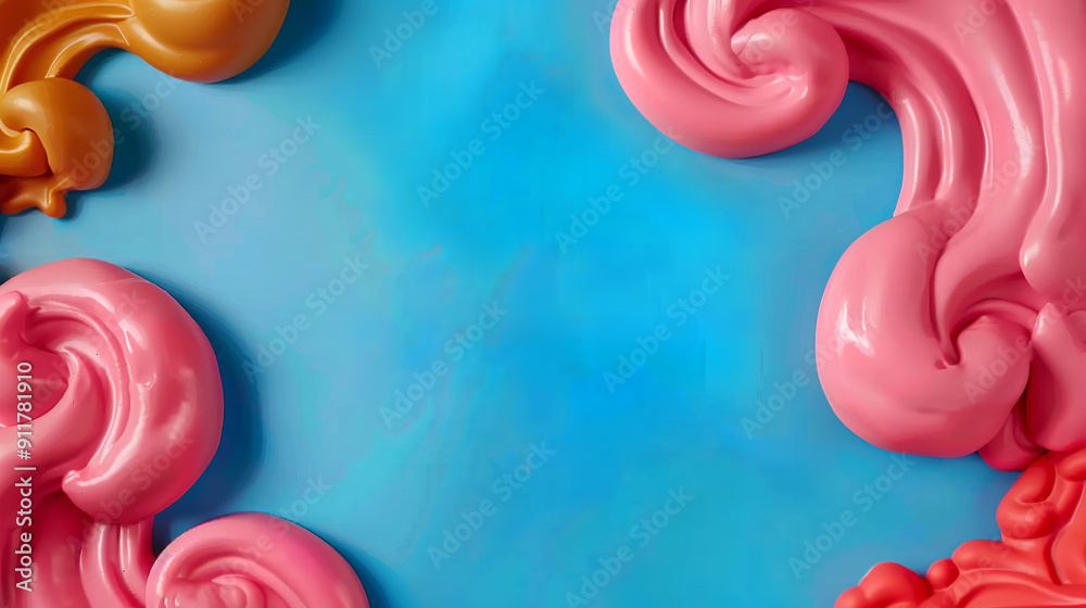 Fototapeta premium Abstract clouds in a colorful sky with a whimsical touch.