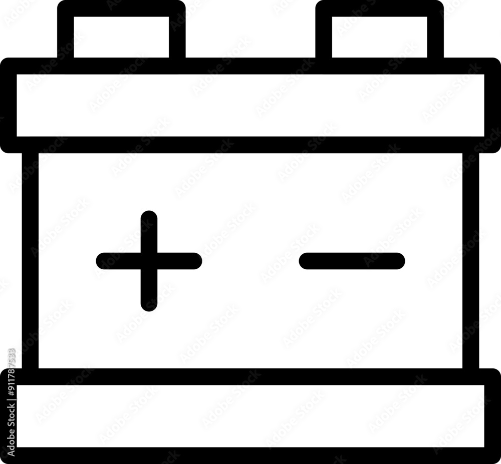 Accumulator icon. Charge icon. Linear style. Accumulator icon. Charge icon. Linear style.