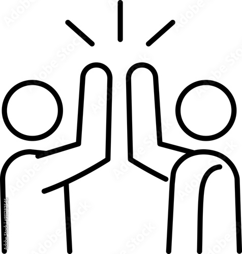 Collaborate icon. Partnership icon. Linear style.