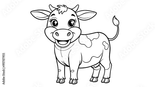 cow cartoon isolated on white