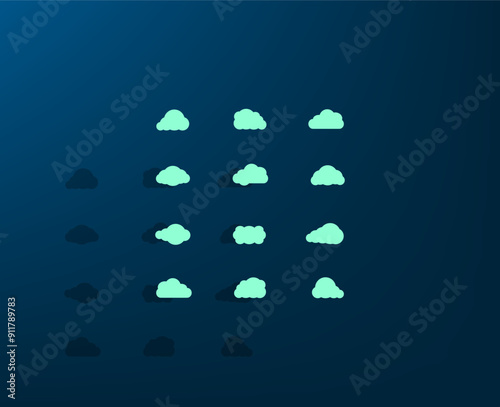 Vector dark color icon with shadow on blue background