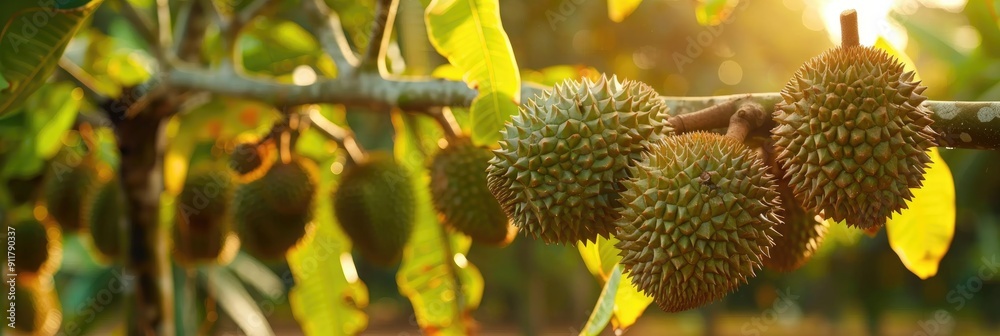 Fresh Durian Fruit Harvested from the Orchard Fresh Durian Fruit Harvested from the Orchard