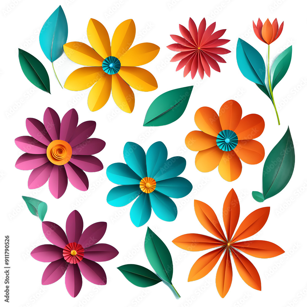Blooming Paper Paradise - AI Generated transparent PNG Blooming Paper Paradise - AI Generated transparent PNG