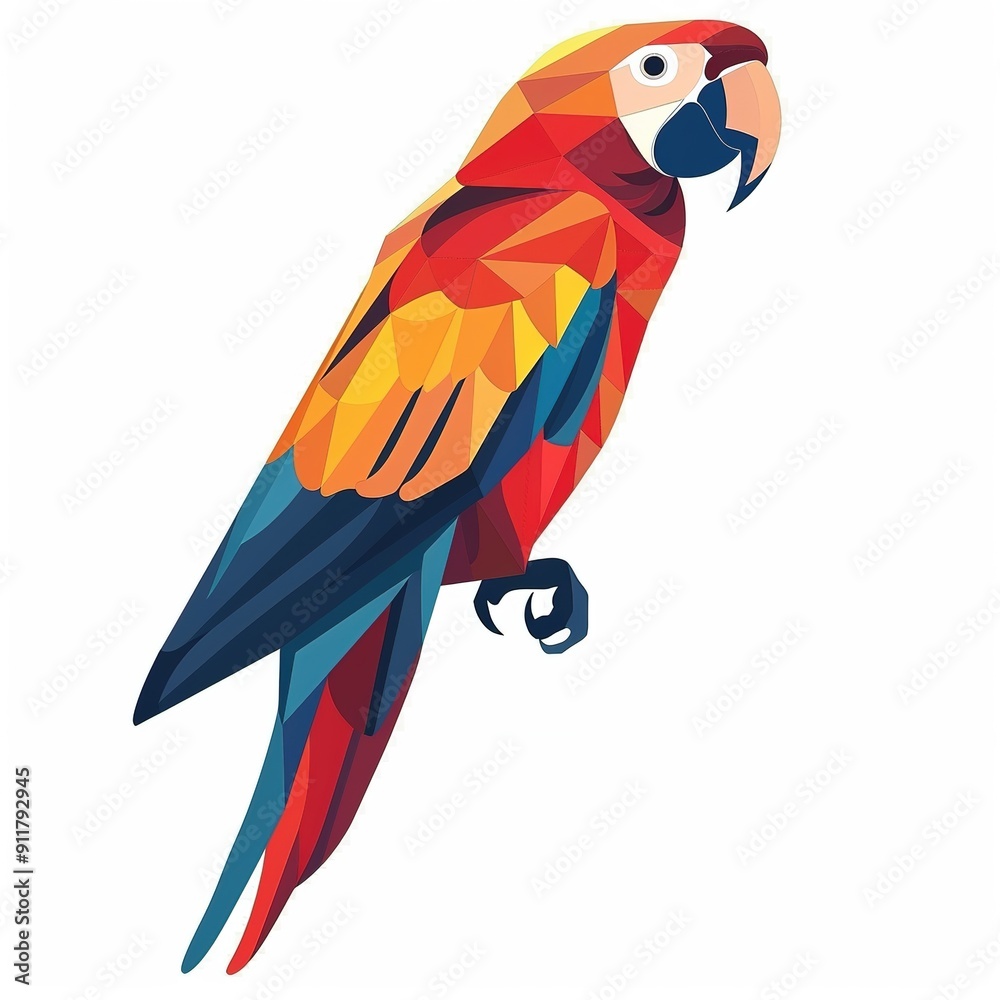 Obraz premium Parrot Scandinavian Minimalism animal fashion cartoon isolated whitebackground 16:9