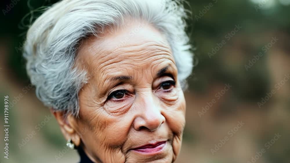 Senior Woman Posing Naturally Outdoors in Early Morning Light Generative AI Senior Woman Posing Naturally Outdoors in Early Morning Light Generative AI