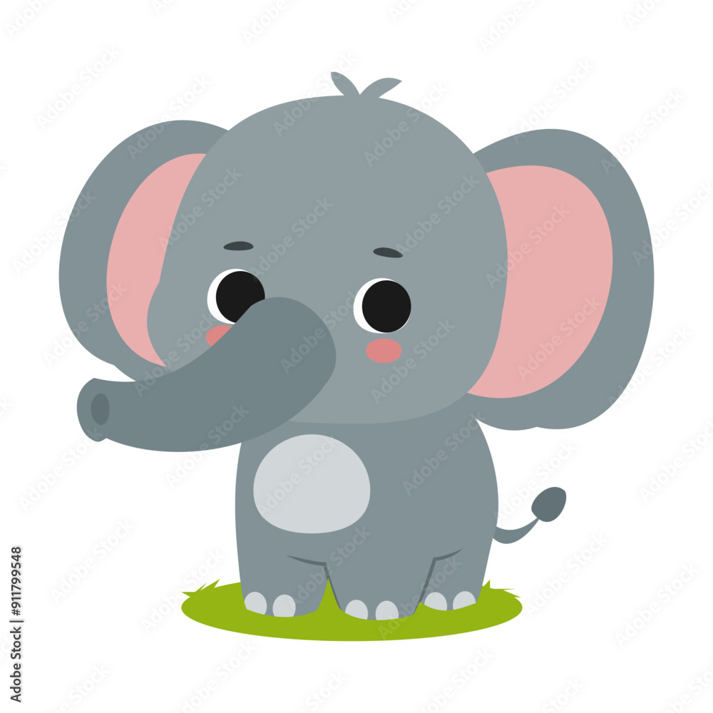 Cute elephant illustration isolated on white background Cute elephant illustration isolated on white background