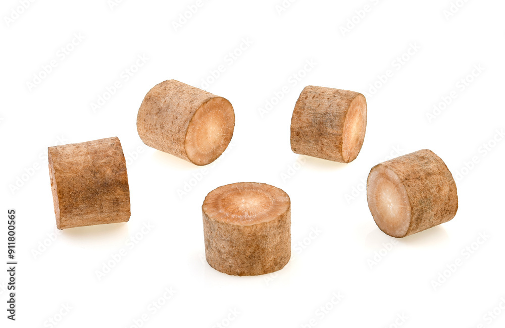 Burdock roots isolated on white background. Burdock roots isolated on white background.