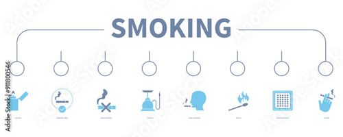 smoking banner web icon vector illustration concept