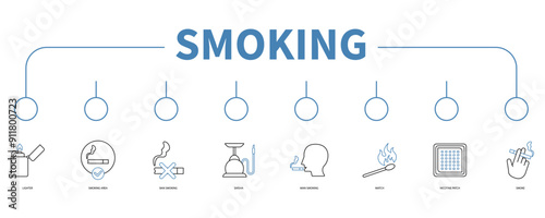 smoking banner web icon vector illustration concept