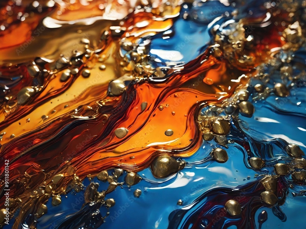 Visually captivating abstract scene, highlighting the fluid dynamics and striking contrast of the liquid elements. Visually captivating abstract scene, highlighting the fluid dynamics and striking contrast of the liquid elements.