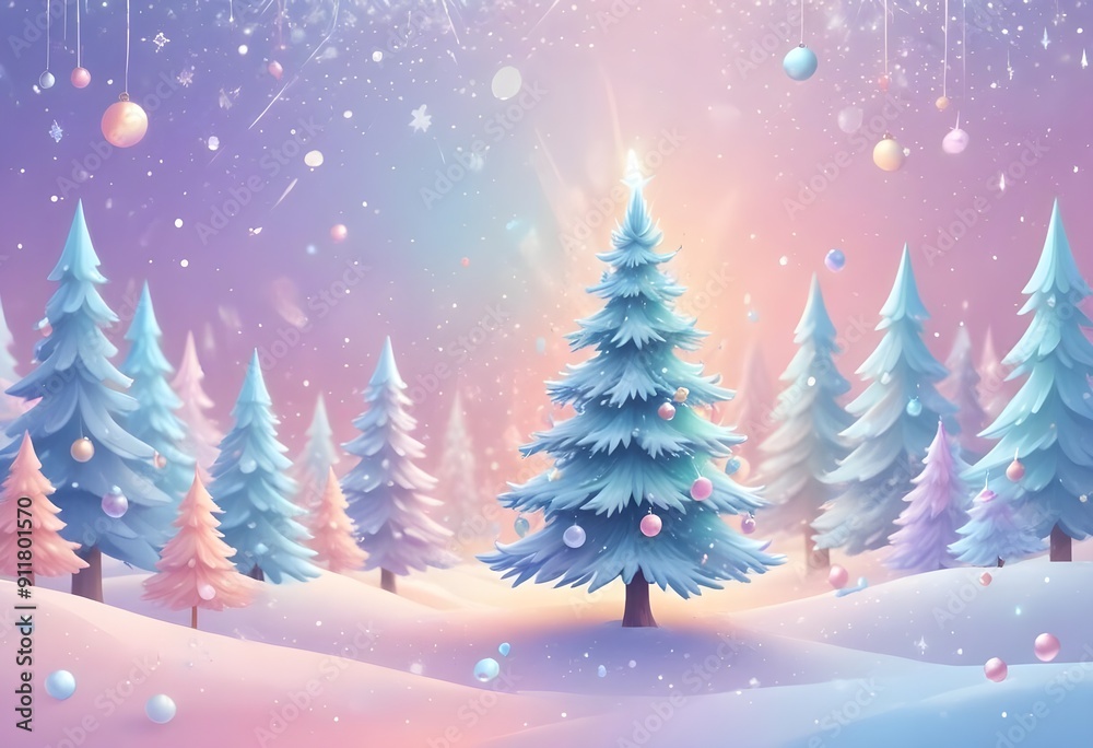 christmas tree in snow