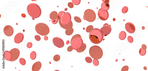 3d confetti png. red confetti falls from the sky.