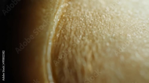 Close-Up of Creamy Latte Foam with Bubbles
