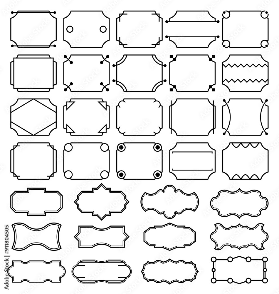 Obraz premium A set of simple vintage style frames 