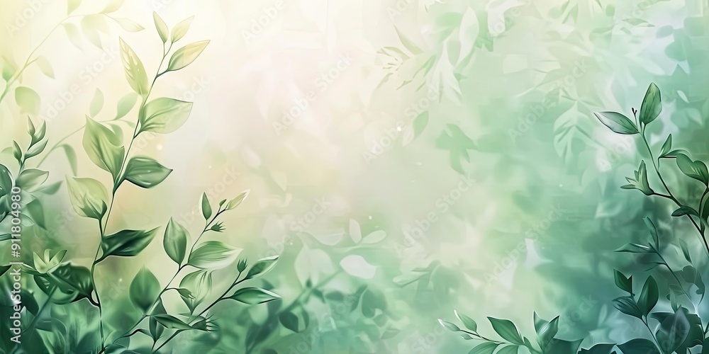 Soft green leaves, blurred background. Soft green leaves, blurred background.
