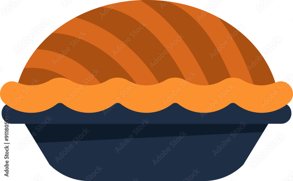Fototapeta premium Pie icon. Thanksgiving symbol. Flat style.