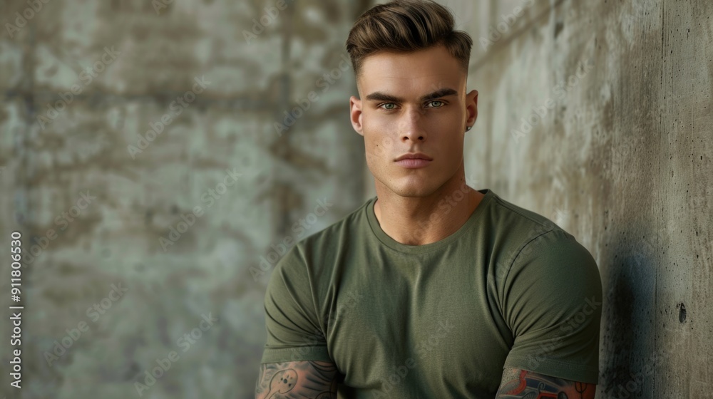 A person with body art standing by a wall, perfect for use in articles about self-expression or personal freedom A person with body art standing by a wall, perfect for use in articles about self-expression or personal freedom