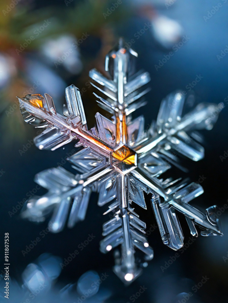 Extreme close up of snowflake Extreme close up of snowflake