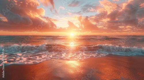 Sunset Over the Beach HD 8K Wallpaper: Stock Photography photo
