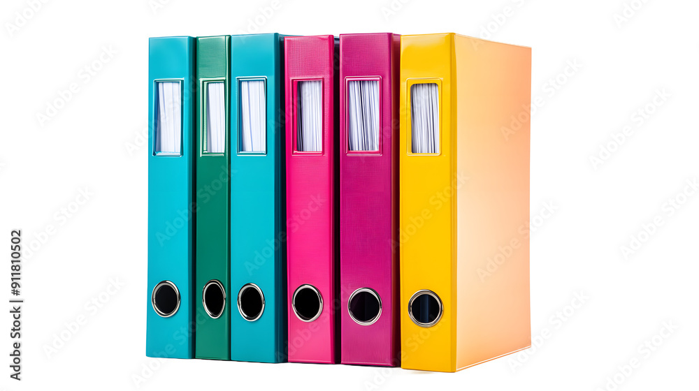 Bright binder office folders isolated on white Bright binder office folders isolated on white