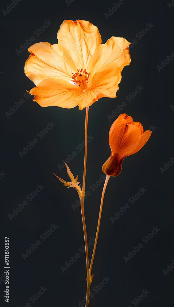 PNG Pressed orange flower blossom petal plant inflorescence. PNG Pressed orange flower blossom petal plant inflorescence.