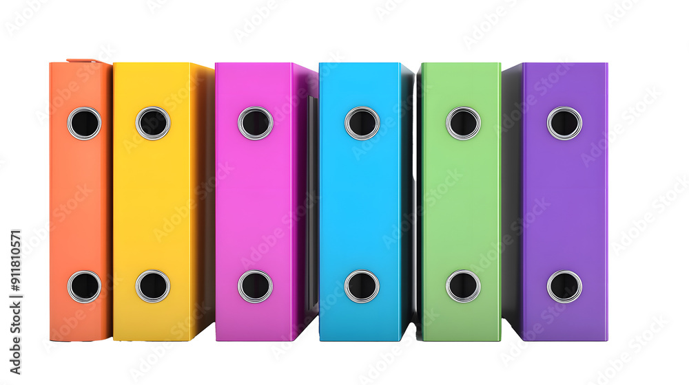 Bright binder office folders isolated on white
Bright binder office folders isolated on white