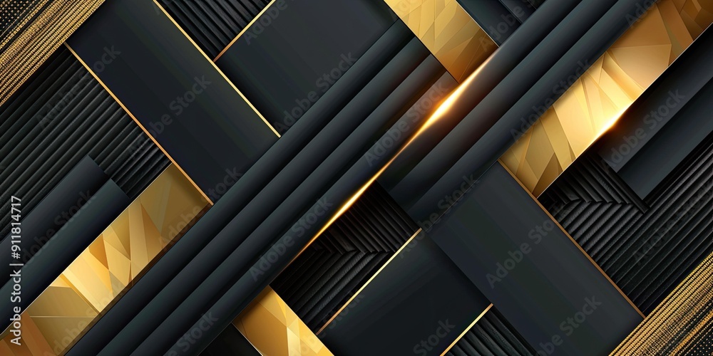 Abstract black and gold geometric shapes. Abstract black and gold geometric shapes.