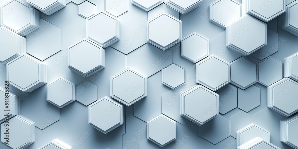 3d rendering of white abstract background with hexagon pattern on grey background. Modern technology and science concept 3d rendering of white abstract background with hexagon pattern on grey background. Modern technology and science concept
