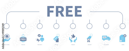 free banner web icon vector illustration concept