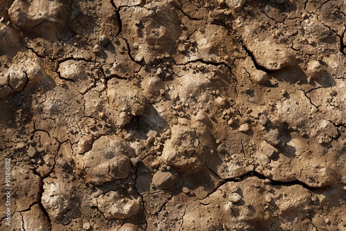 Rich, Viscous Earth. Clayey, sticky, and heavy soil texture concept photo