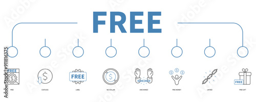 free banner web icon vector illustration concept