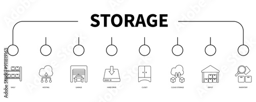 storage banner web icon vector illustration concept