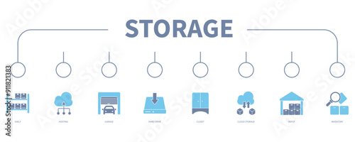 storage banner web icon vector illustration concept
