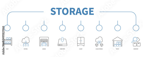 storage banner web icon vector illustration concept