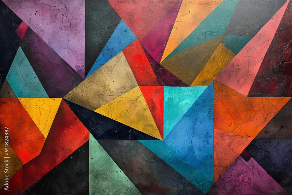 Sharp Angular Geometric Designs with Bold Color Contrasts Sharp Angular Geometric Designs with Bold Color Contrasts
