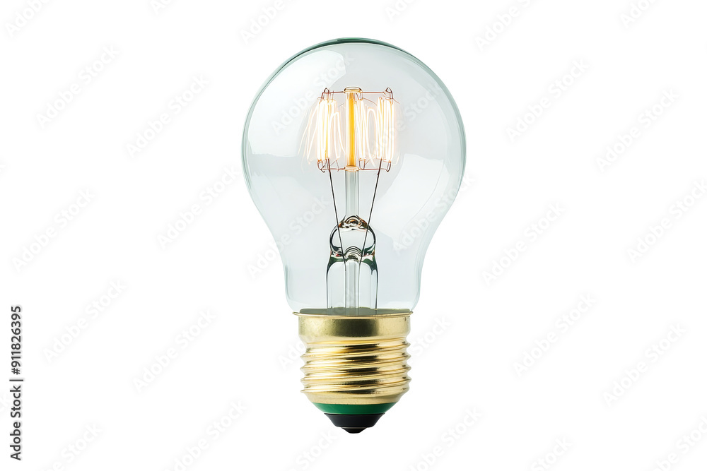 Glowing glass bulb isolated on white, symbol of electric power and bright ideas Glowing glass bulb isolated on white, symbol of electric power and bright ideas