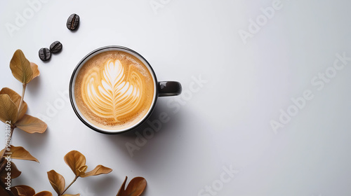 A Cup Of Coffee , Magazine Shot , Isolated on a white background , Captured With Sony FX3 24-70mm , Enhanced With AI photo