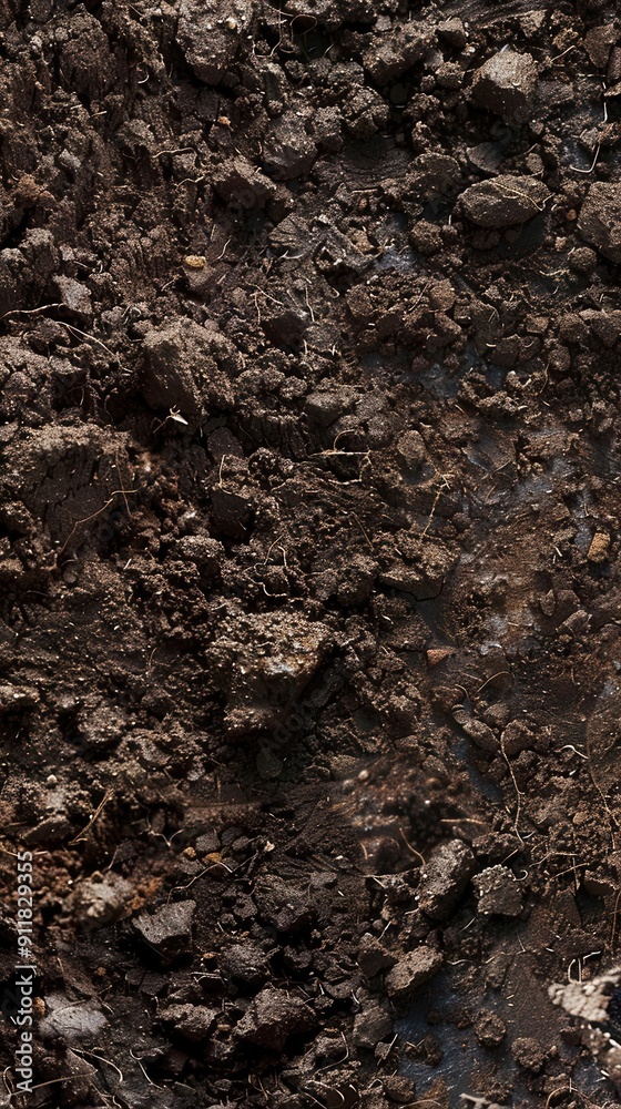 Freshly tilled soil. Loose, airy, and well aerated soil texture concept Freshly tilled soil. Loose, airy, and well aerated soil texture concept
