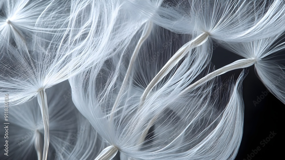 Close-Up of Delicate Dandelion Seed Pattern Displaying Lightness Close-Up of Delicate Dandelion Seed Pattern Displaying Lightness
