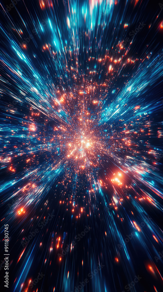 A spaceship is speeding at light speed through a holographic galactic vortex. Generative AI A spaceship is speeding at light speed through a holographic galactic vortex. Generative AI