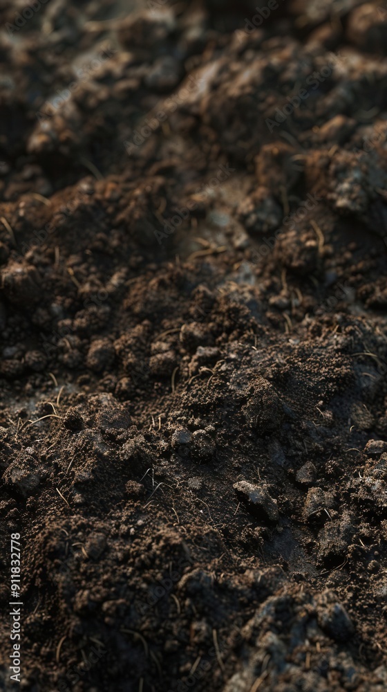 Lush Earth. Organic matter rich, dark, and fertile soil texture concept Lush Earth. Organic matter rich, dark, and fertile soil texture concept